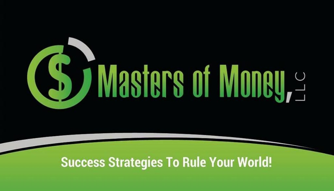 Masters of Money LLC Success Strategies To Rule Your World! Black Green & Silver Logo