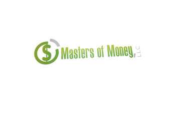 Masters of Money Green Silver and White Logo Angle Placement Graphic