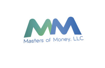 Masters of Money Double M Blue Green and White Logo Angle Placement Graphic