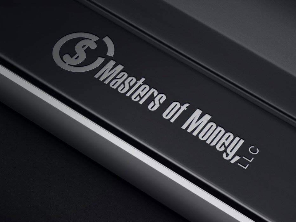Masters of Money LLC Black and Silver Logo Embossed on Desk Calendar Holder Picture