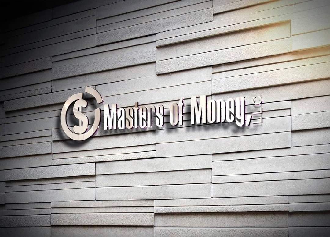 Masters of Money LLC Logo on 3D Raised White Wood Panel Wall Picture