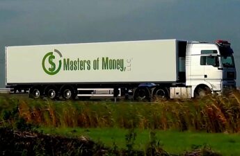 Masters of Money LLC Logo on Semi-Truck Photo