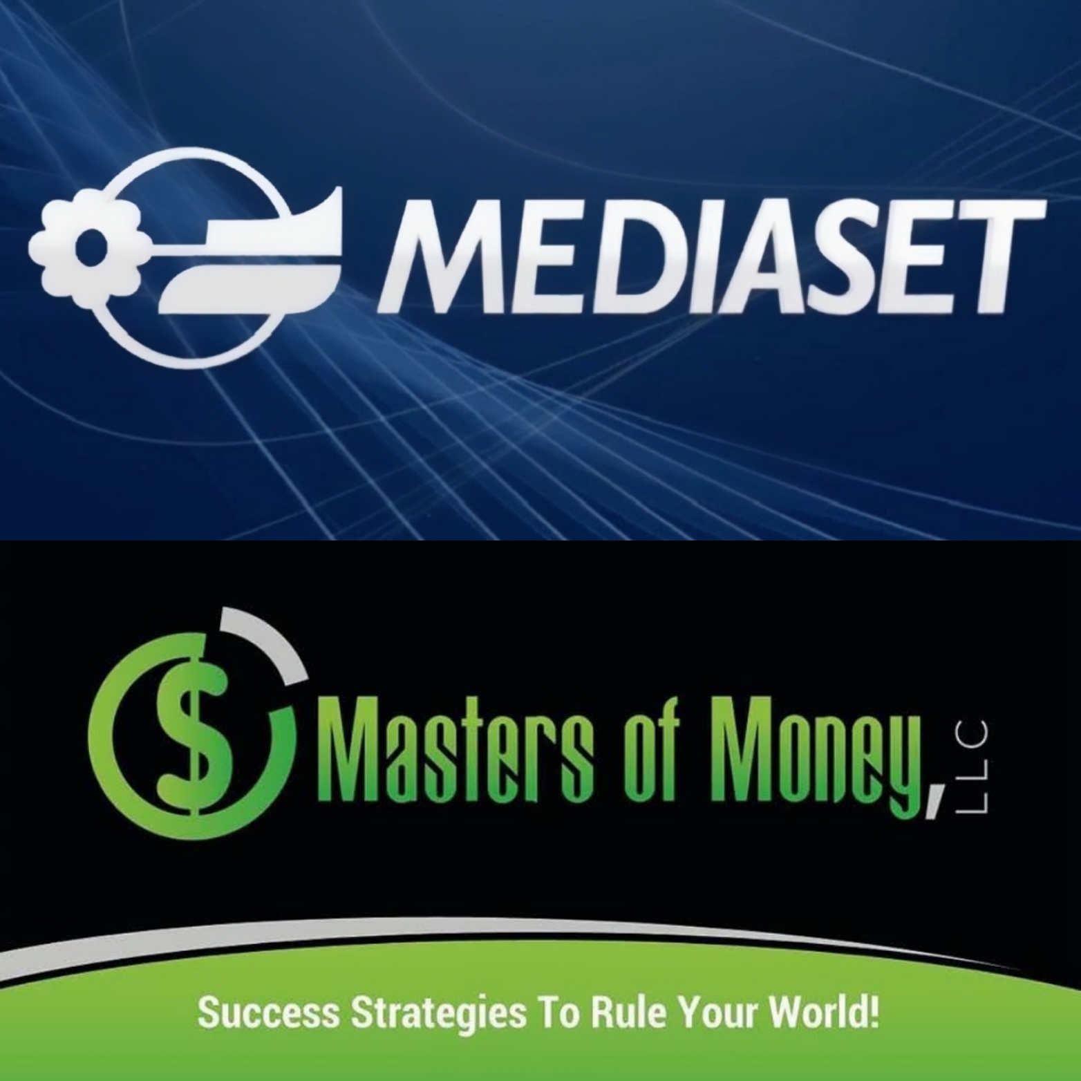 Mediaset Company and Masters of Money LLC Logo Collage